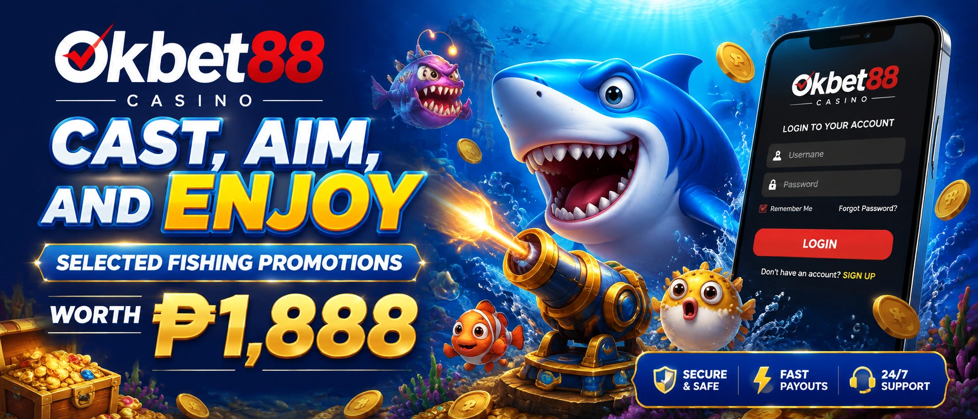Fishing room preview with bright interface