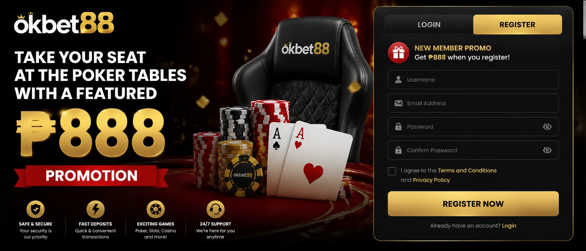 OKBET88 poker lobby view