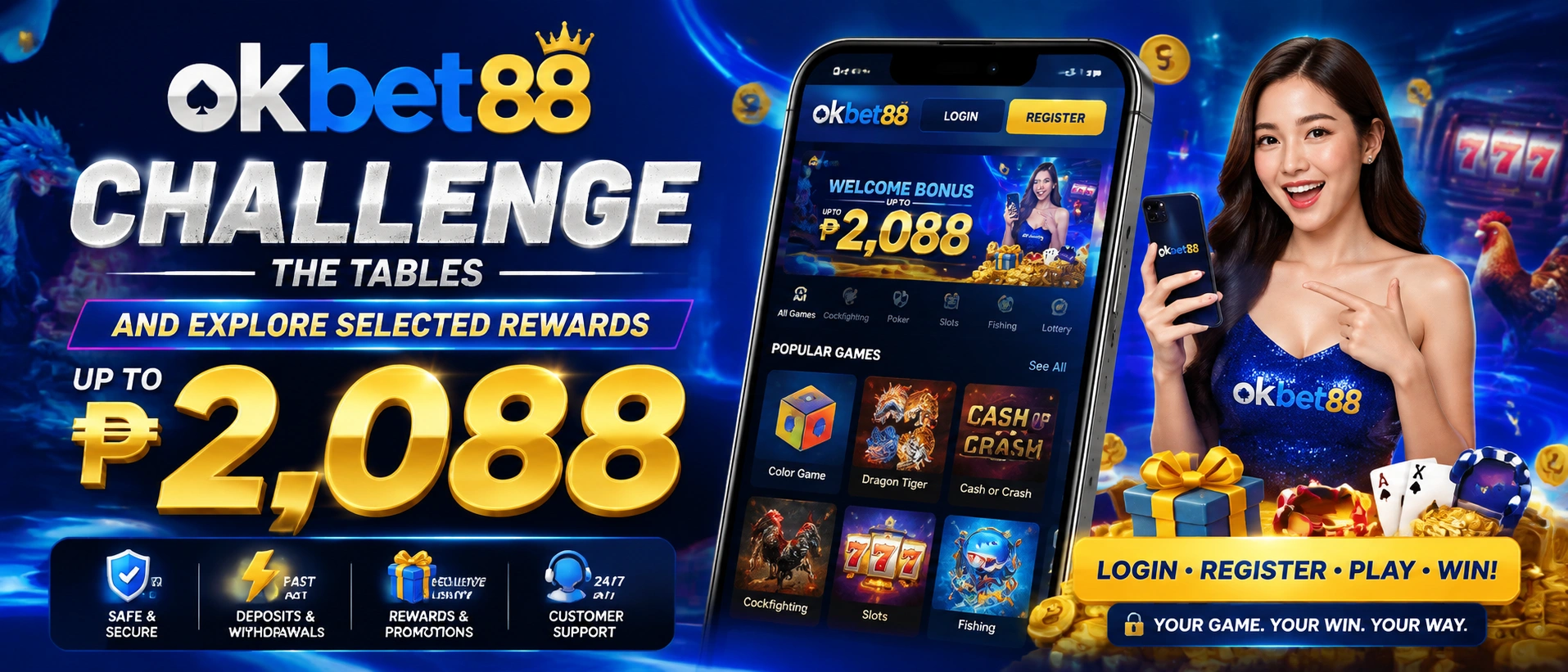 OKBET88 poker table showcase