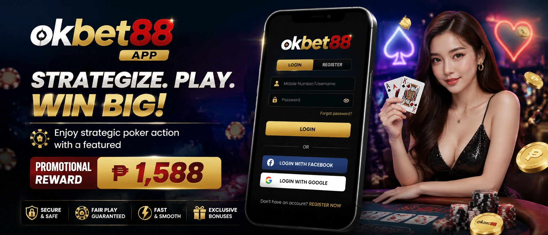 OKBET88 mobile poker interface